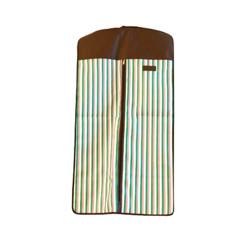 Pink & Green Candy-Striped Garment Bag